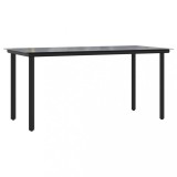 Cumpara ieftin Masa de gradina, negru, 160x80x74 cm, otel &amp; sticla securizata