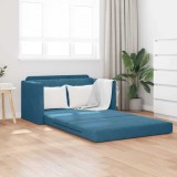 Canapea de podea extensibilă 2 &icirc;n 1 Albastră 124x204x61 cm Catifea