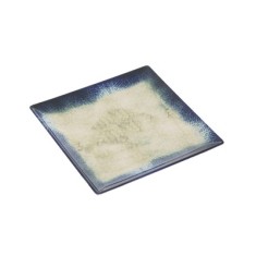 Farfurie patrata intina pentru desert, ceramica,albastru, model Lago,18x18 cm