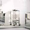VidaXL Cărucior cu tăvi cu 6 containere GN 39x55x87 cm oțel inoxidabil