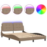 Cumpara ieftin Cadru de pat cu LED fara saltea, Zadar, cappuccino, 120x200 cm