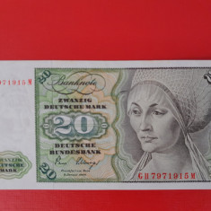 Bancnota 20 marci 1980 - GERMANY 20 DEUTSCHE MARK 1980 #32d - aUNC