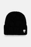 Rossignol căciulă culoarea negru, din tricot gros, RLLWH11U