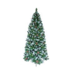 Brad artificial 180cm, aspect nins, verde &ndash; Decor festiv