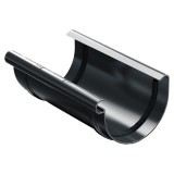 Mufa jgheab, pentru imbinare sistem pluvial, Budmat Proaqua, PVC, gri, semicircular, D 100 mm