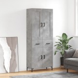 vidaXL Dulap &icirc;nalt, gri beton, 69,5x34x180, lemn compozit