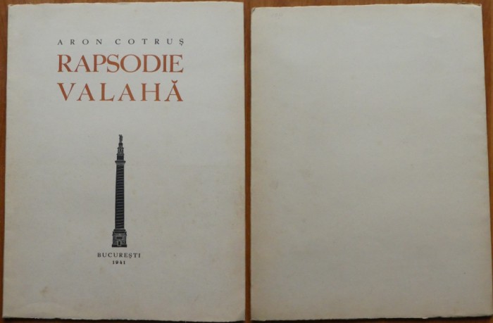 Aron Cotrus, Rapsodie valaha, Bucuresti, 1941, editia 1