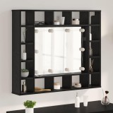 Cumpara ieftin Dulap cu oglindă Stejar negru 91 x 15 x 76.5 cm Lemn compozit