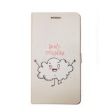 Husa ALLVIEW C6 Duo - Flip Book Smile Everyday (Alb)