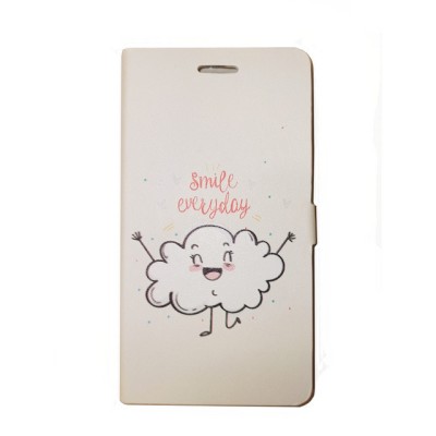 Husa ALLVIEW C6 Duo - Flip Book Smile Everyday (Alb) foto