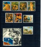 Paraguay 1976 - Picturi, arta, cosmonautica, serie si colita neuzata