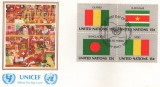 United Nations(New York) 1980 - UNICEF steaguri, serie pe FDC