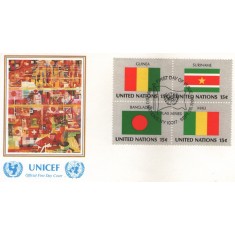 United Nations(New York) 1980 - UNICEF steaguri, serie pe FDC