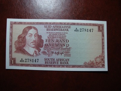 AFRICA DE SUD 1 RAND 1975 UNC foto