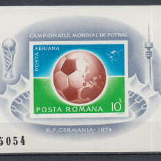 ROMANIA 1974 LP 853 CAMPIONATUL DE FOTBAL COLITA NEDANTELATA MNH