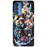 Husa compatibila cu Motorola Edge 20 Lite model Demon slayer Battle with demons, Silicon, TPU, Viceversa, Transparent, Carcasa