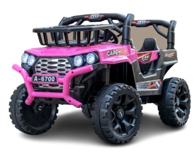 Masinuta electrica pentru copii, 4x4, Kinderauto CAPE-X, 100W, 12V, telecomanda, scaun tapitat, roz foto
