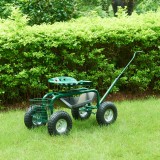Scaun mobil gradinarit Casarano 80,5x45cm otel verde [pro.tec] HausGarden Leisure