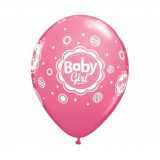 Set 6 baloane Baby Girl, roz 30 cm