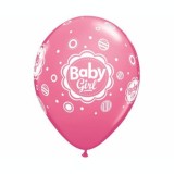 Set 6 baloane Baby Girl, roz 30 cm, Godan