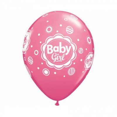 Set 6 baloane Baby Girl, roz 30 cm foto