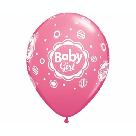 Set 6 baloane Baby Girl, roz 30 cm