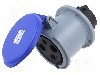 Conector alimentare AC, IEC 60309, IP44, 63A, 250V AC, 3 pini, AMPHENOL - 2CMA167510R1000
