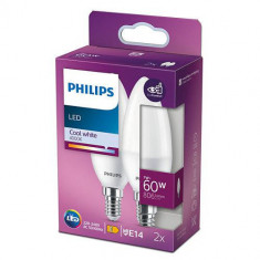 2 Becuri LED Philips B38, EyeComfort, E14, 7W (60W), 806 lm, lumina neutra foto