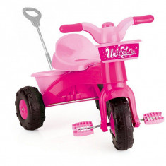 Tricicleta cu pedale pentru copii si maner de impins pentru adulti - Dolu My First Trike Unicorn foto