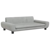 Cumpara ieftin Canapea pentru copii, gri deschis, 100x54x33 cm, catifea