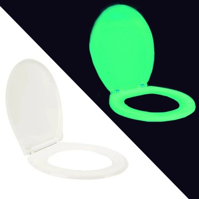 Capac de WC fosforescent, soft close, lumineaza verde in intuneric foto