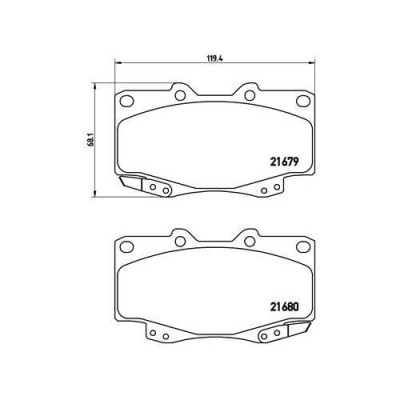 Placute frana Toyota Hilux 7 Pick-Up ( N1 N2 N3) 08.04-02.16, Fata, BREMBO foto