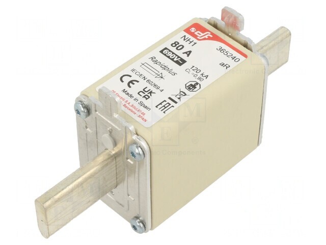Siguranță NH1 80A 690VAC 550VDC Argintie