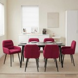 Cumpara ieftin Scaune de dining 6 buc. Catifea Rosu Vin 59 x 59,5 x 90 cm