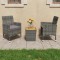 vidaXL Set mobilier grădină, 3 piese, gri, poliratan și lemn acacia 3058363