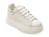 Pantofi sport EPICA albi, 70622, din piele naturala