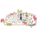 Circuit auto si feroviar (125 piese) PlayLearn Toys, BigJigs Toys