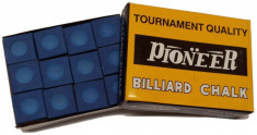 Set Creta pentru Tacuri Biliard sau Snooker, culoare Albastru, 12 buc foto