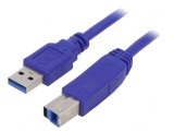 Cablu USB 3.0 A-B Aurit 0.5m Albastru PVC, Gembird