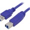 Cablu USB 3.0 A-B Aurit 0.5m Albastru PVC