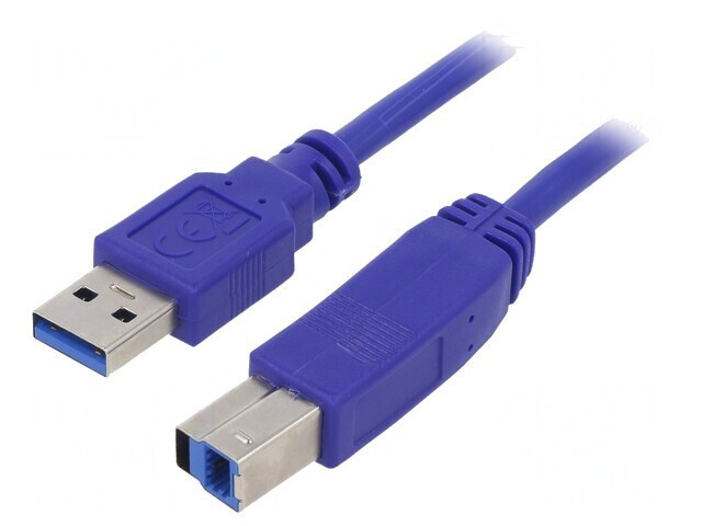 Cablu USB 3.0 A-B Aurit 0.5m Albastru PVC