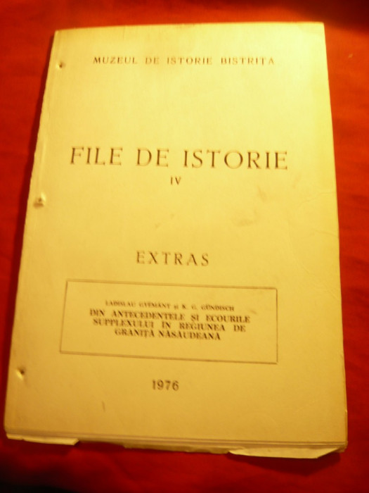 3 Studii -File de Istorie 4 -1976 de K.G.Gundisch si L.Gyemant ,autograf ,71pag