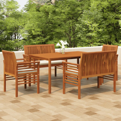 vidaXL Set mobilier de exterior cu perne, 5 piese, lemn masiv acacia foto