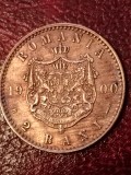 2 bani 1900, stare UNC + luciu [poze]