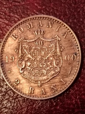 2 bani 1900, stare UNC + luciu [poze] foto