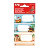 Etichete scolare Apli 81x36 mm, 3 file, design pirati