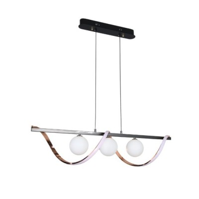 LUSTRA LED IRISA NEGRU+AURIU 45W/3000LM 2700K-6500K 3XG19 1000X210mm foto