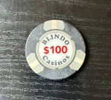 Jeton Casino Blindo București $100 &ndash; Piesă Rară de Colecție Anii 90