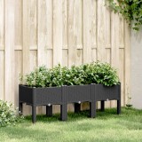 vidaXL Jardinieră de grădină cu picioare, negru, 120x40x42 cm, PP 367898