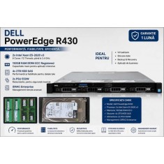 Server DELL PowerEdge R430, 192gb ram ddr4, 2x Xeon E5-2620 v4, 4x2tb hdd sas, 2xPsu 550w, Idrac Garantie 1 luna